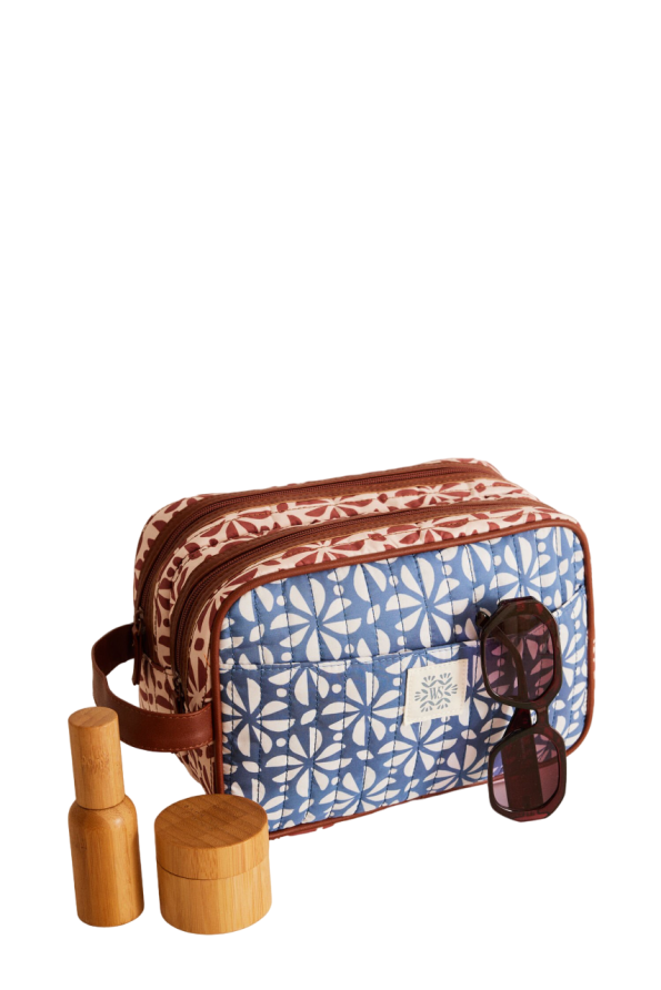 Large batik print toiletry bag