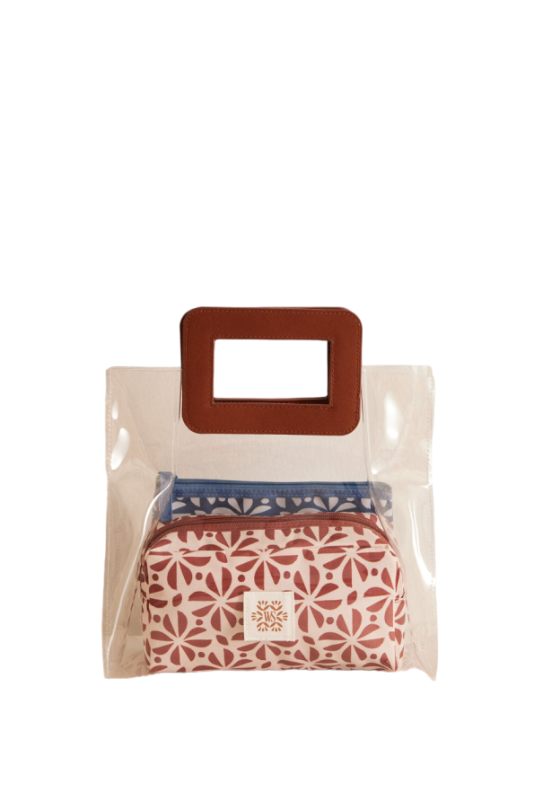 Pack of 3 batik print toiletry bags