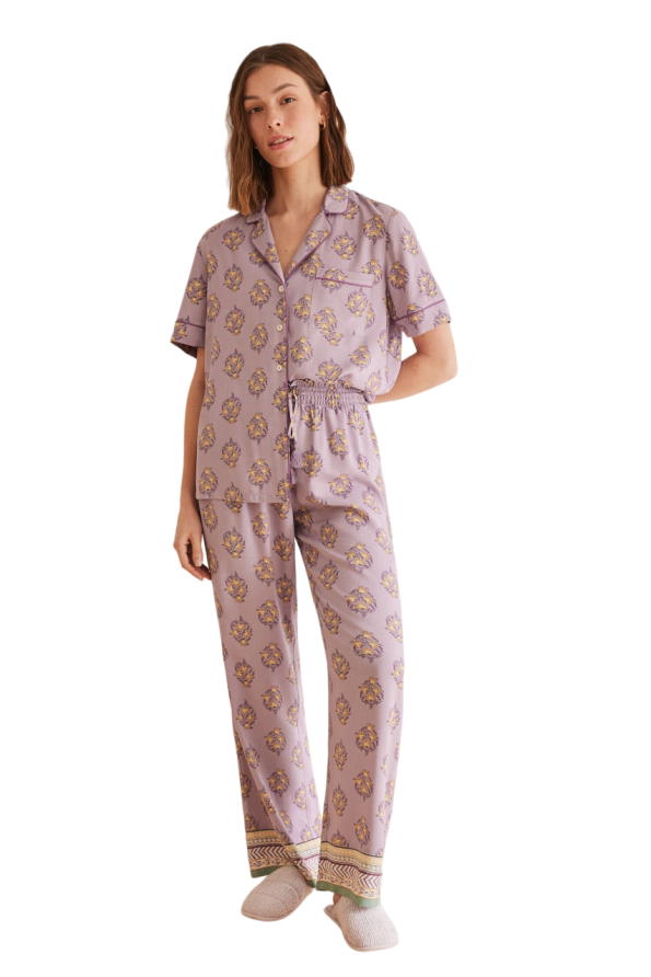 Short-sleeved flower shirt pajamas