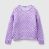 SWEATER WITH JACQUARD MESH