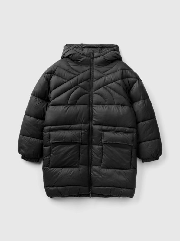 LONG PADDED JACKET WITH RECYCLED WADDING