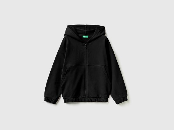 WARM SWEATSHIRT WITH ZIP AND EMBROIDERED LOGO