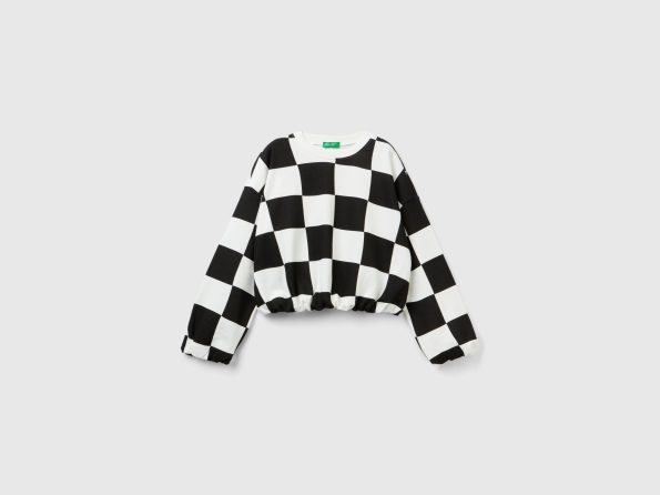 BOXY FIT CHECKERED SWEATSHIRT