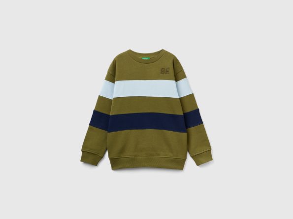 STRIPED SWEATSHIRT WITH EMBROIDERY