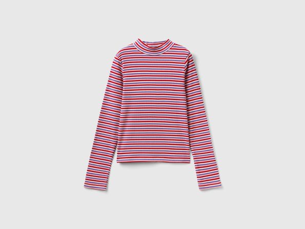 STRIPED TURTLENECK T-SHIRT