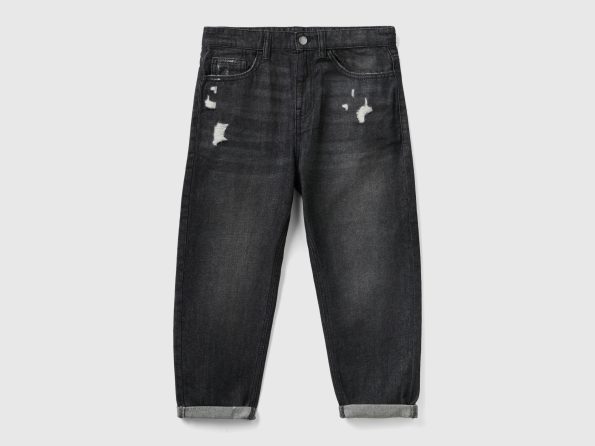 BALLOON FIT JEANS WITH RIPS