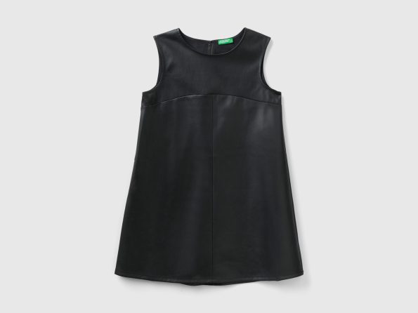 DRESS IN IMITATION LEATHER FABRIC