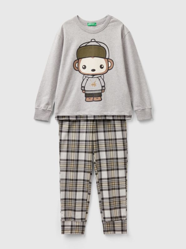 LONG PYJAMAS WITH MASCOT PRINT