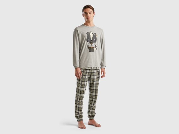 LONG PYJAMAS WITH MASCOT PRINT