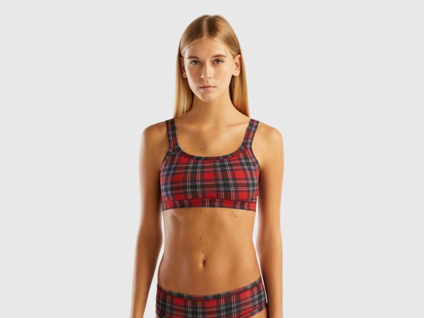 TARTAN BRA IN SUPER STRETCH ORGANIC COTTON