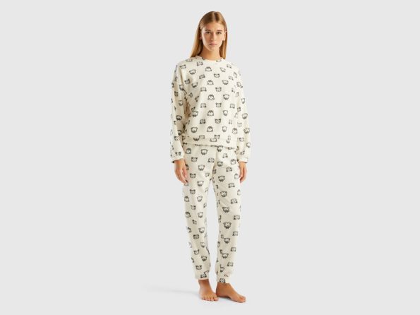 FLEECE PYJAMAS WITH MASCOT PRINT