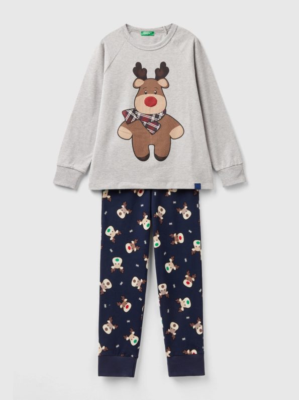 REINDEER PYJAMAS IN STRETCH COTTON