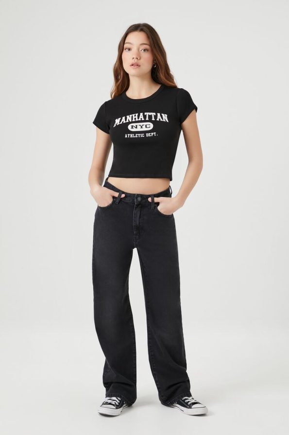 Manhattan Graphic Cropped Tee