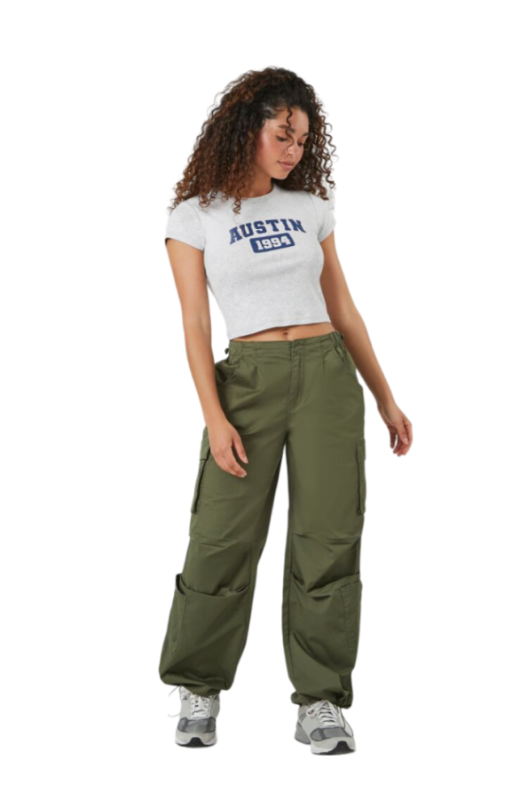 Wide-Leg Cargo Parachute Pants