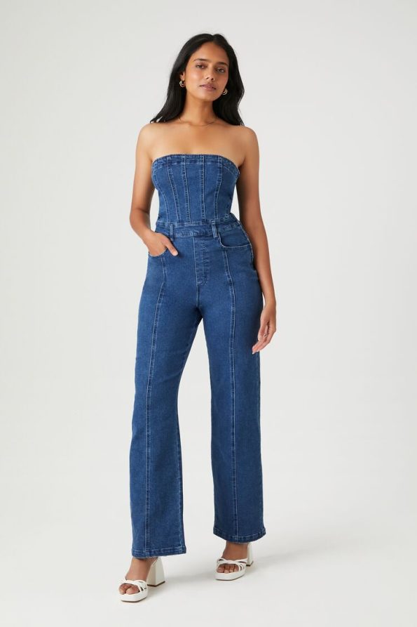 Denim Tube Jumpsuit