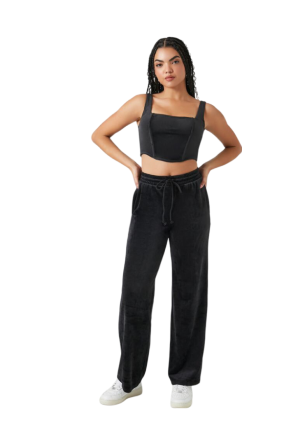 Velour Corset Crop Top