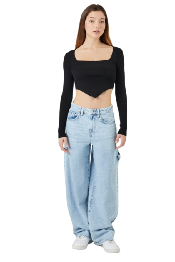 Ribbed Knit Cropped Sweater