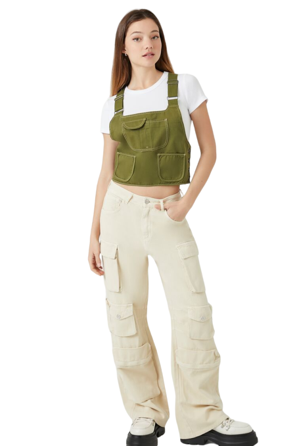 Twill Overall Crop Top