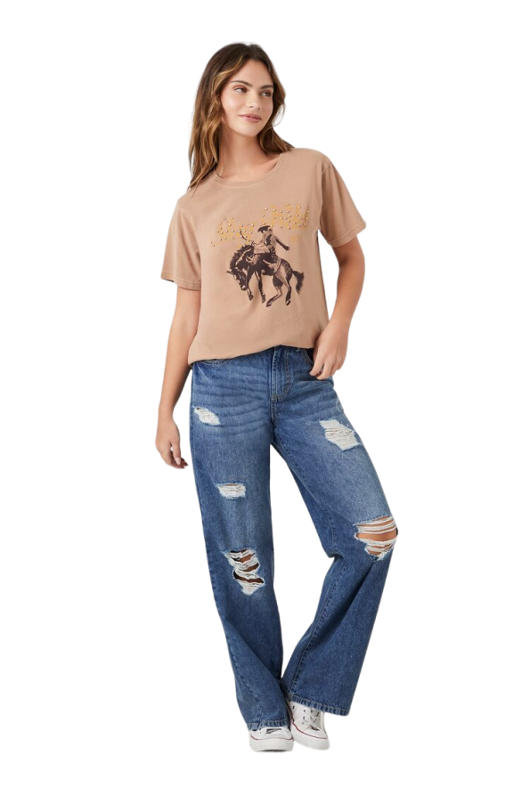 Rhinestone Stay Wild Cowboy Tee