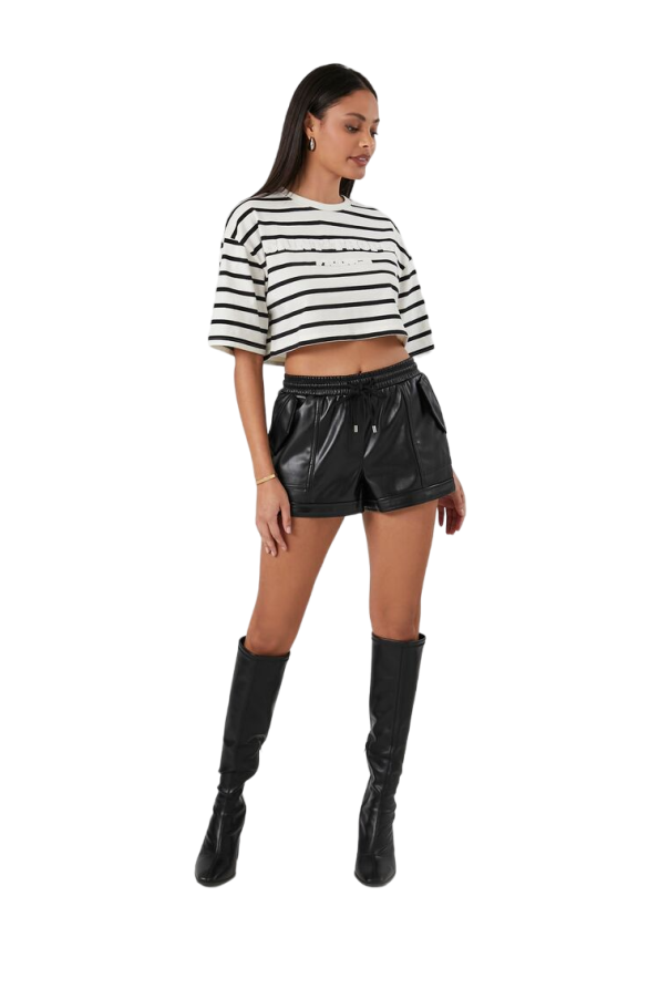 Striped France Cropped Tee