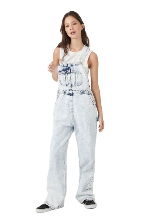 Acid Wash Denim Overalls