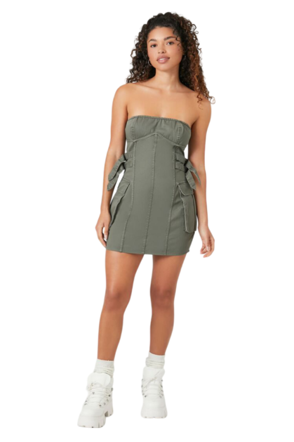 Twill Utility Mini Tube Dress