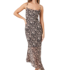 Paisley Print Chiffon Midi Dress