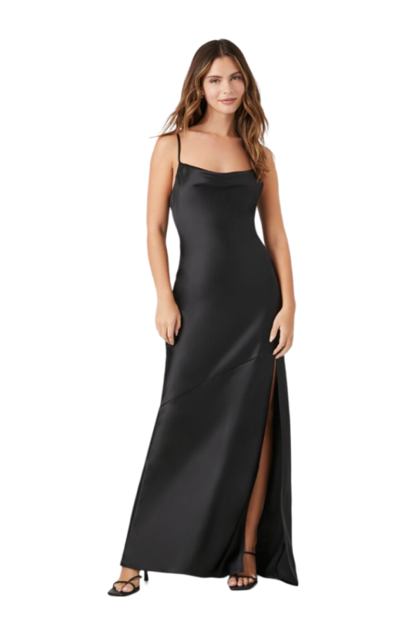 Satin Cutout Cami Maxi Dress