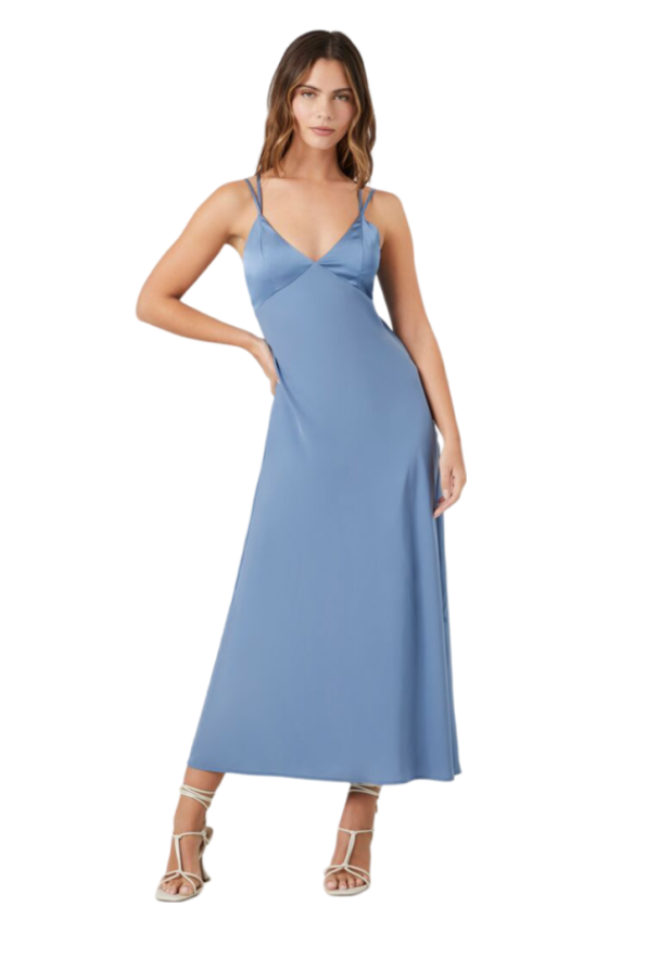 Strappy Satin Cami Midi Dress