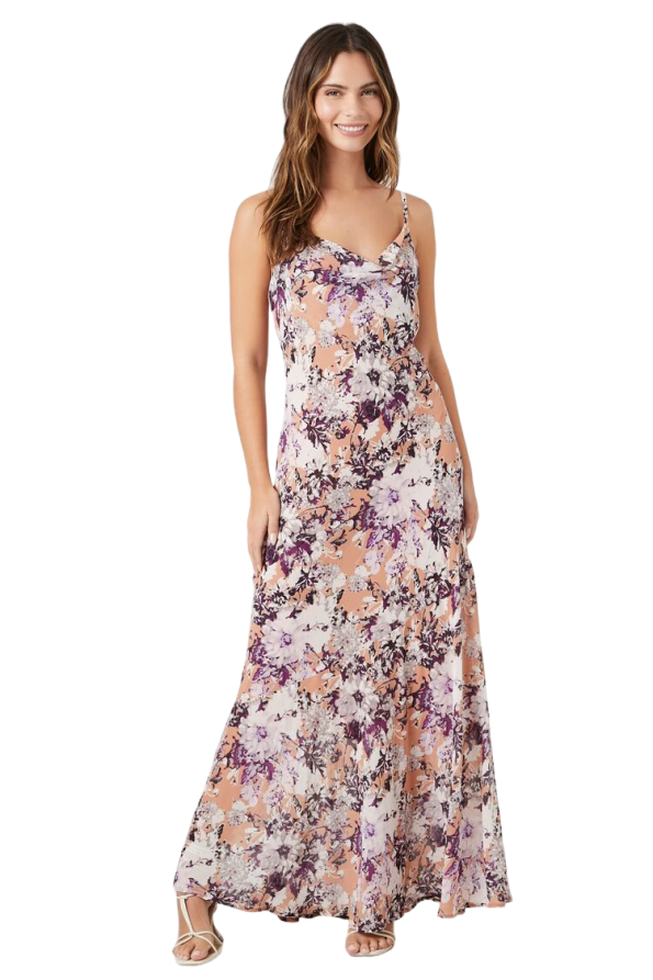 Satin Floral Cami Maxi Dress