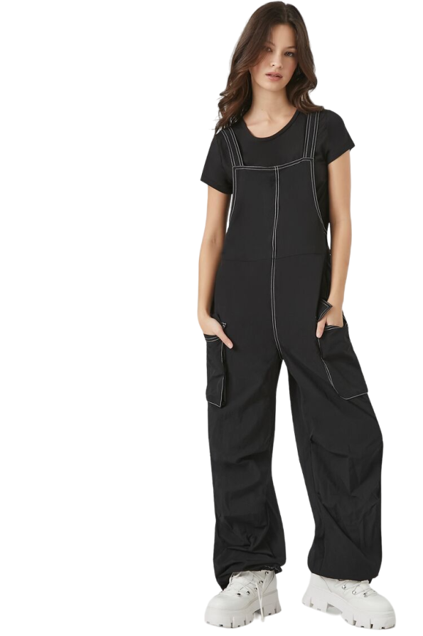 Topstitched Straight-Leg Jumpsuit