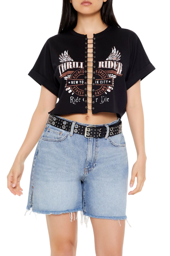 Thrill Rider Chain Cutout Tee