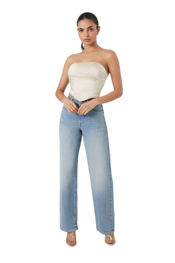 Cropped Satin Tube Top