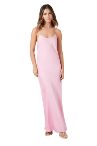 Satin Y-Back Maxi Slip Dress