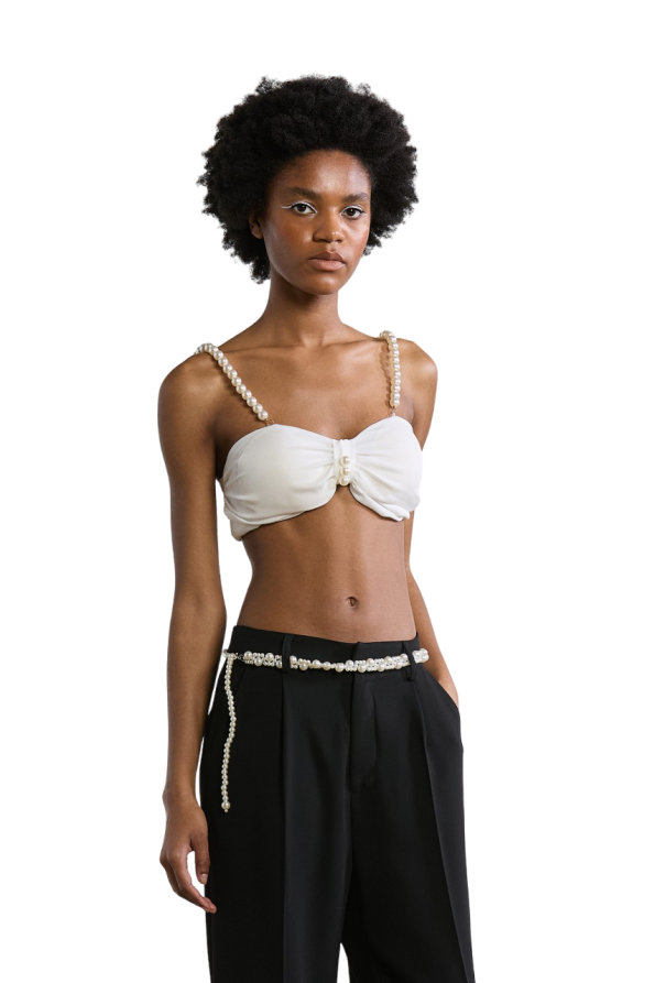 Crop top with pearls 