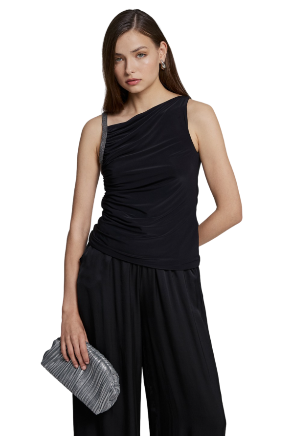 Top with asymmetric neckline