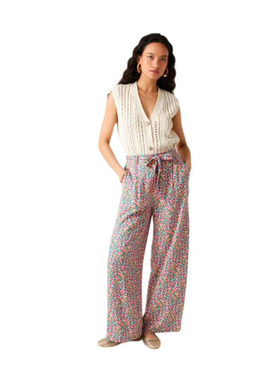 High-waist wideleg trousers