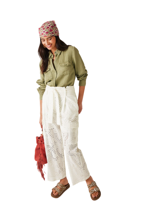 Broderie anglaise trousers