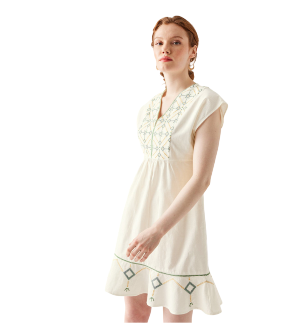 Embroidered cotton dress