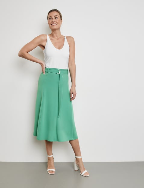 Skirt in an A-line design with a tie-around belt