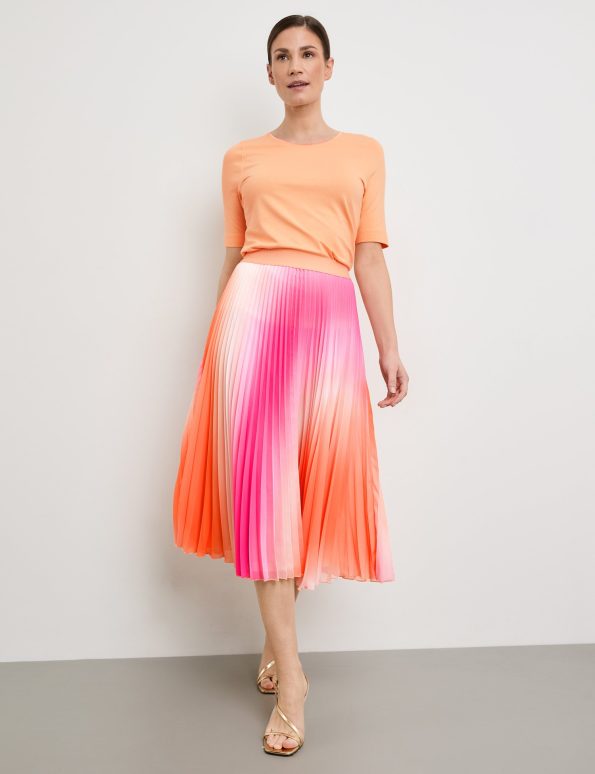 Pleated skirt with colour graduation