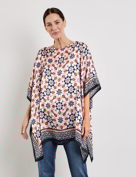 Patterned jersey poncho