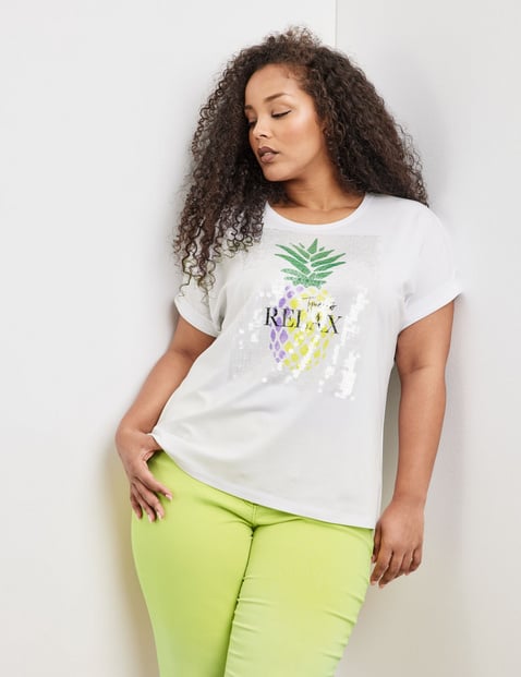 T-shirt with a front print and sequin embellishment
