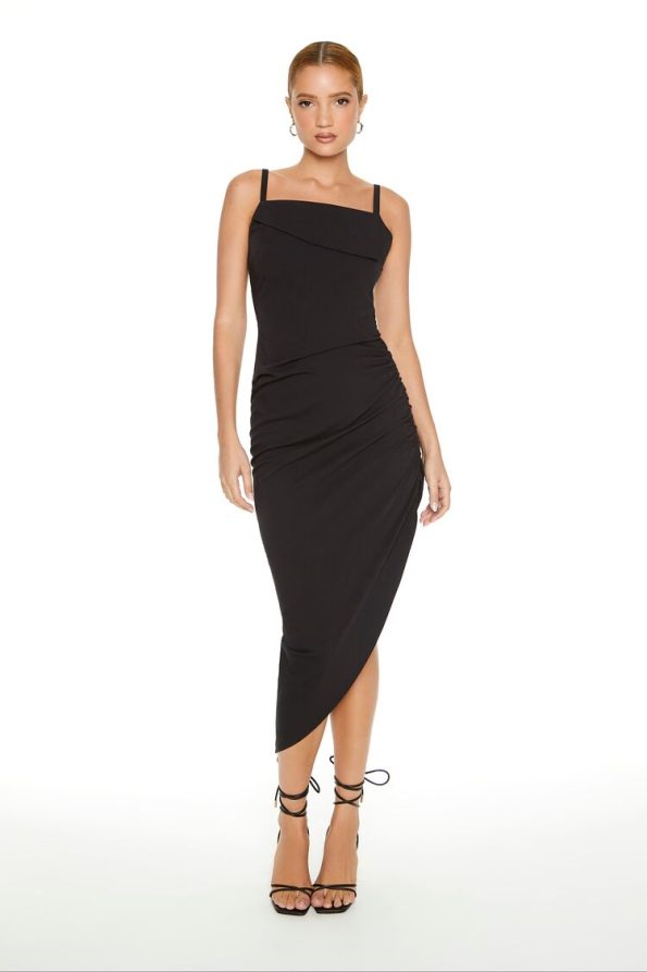 Asymmetrical Cami Midi Dress