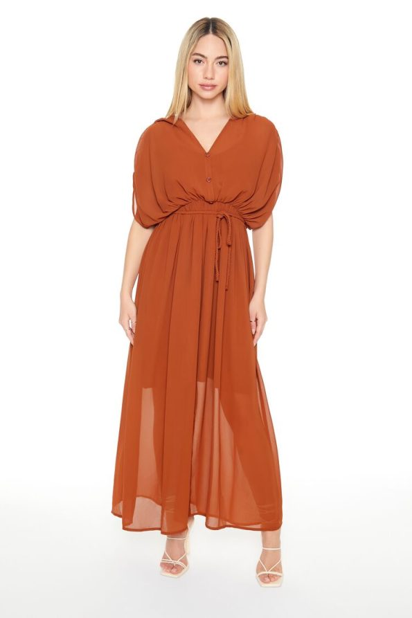 Chiffon Tie-Waist Maxi Dress