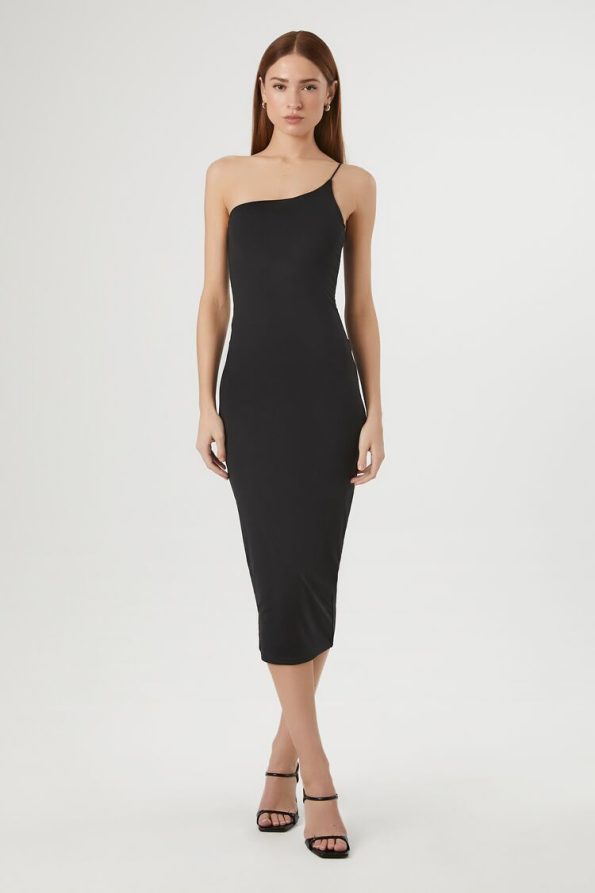 Contour One-Shoulder Midi Dress