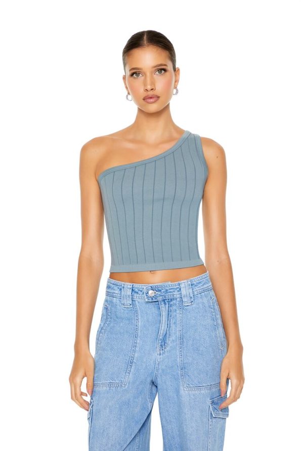 Seamless One-Shoulder Crop Top