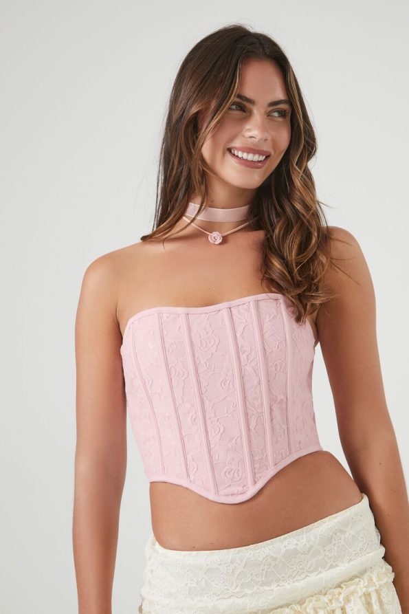 Mesh Corset Tube Crop Top