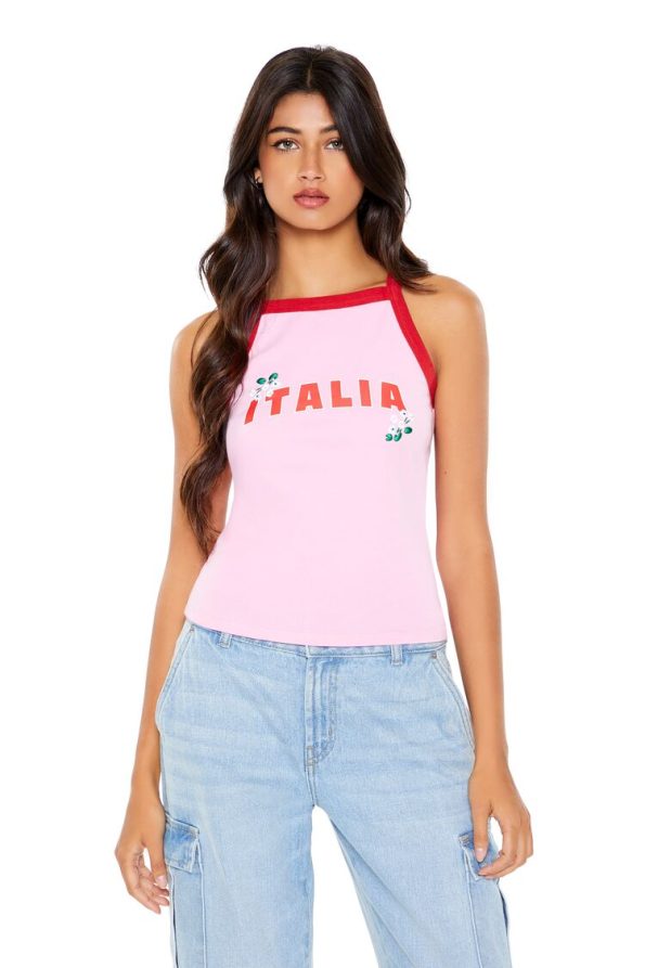 Ribbed Italia Graphic Cami