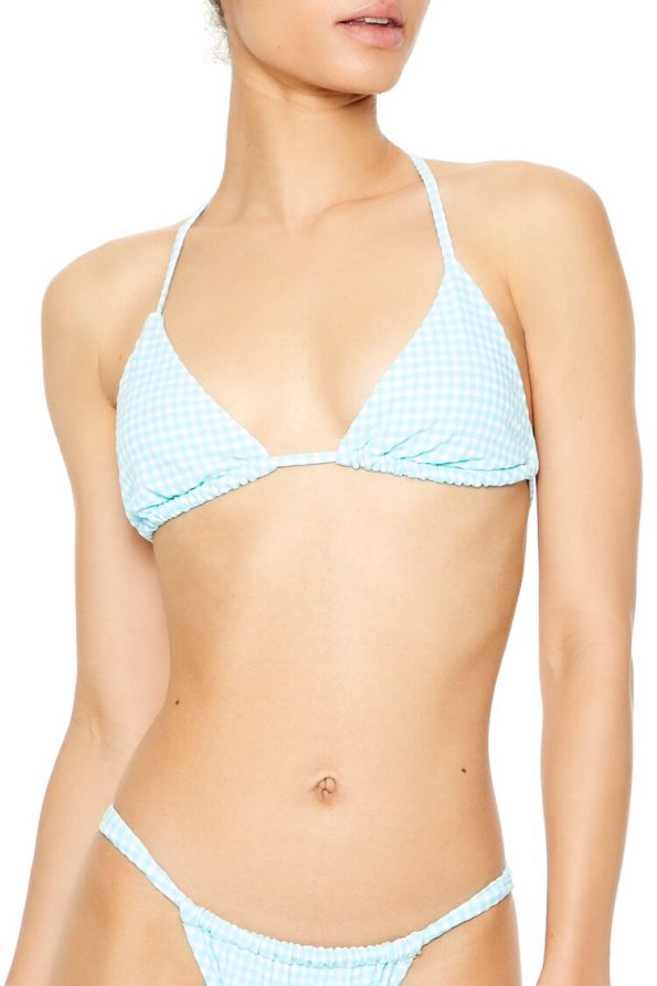 Gingham Triangle Bikini Top